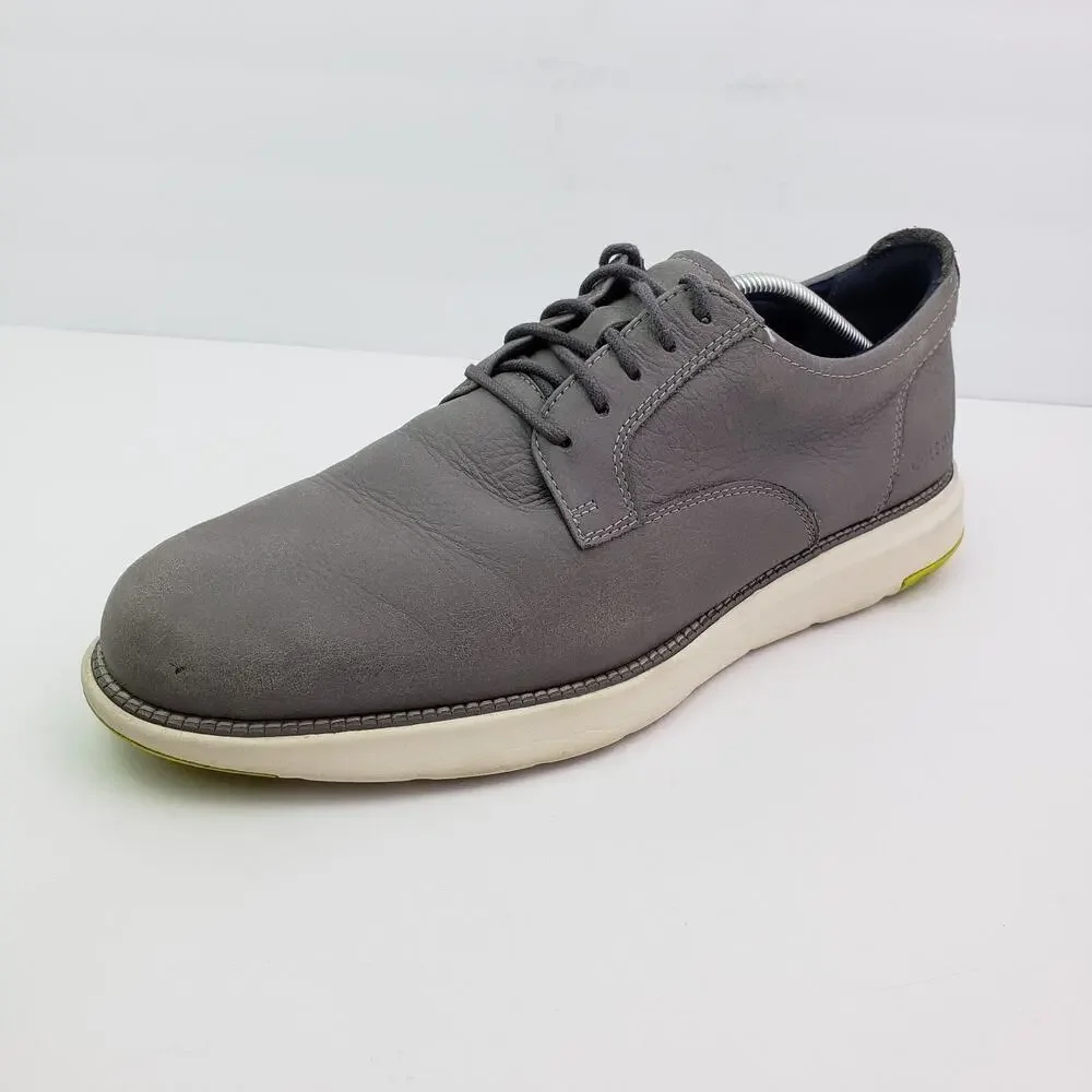 Cole Haan Grand Camden Mens Size 12 Gray Leather Oxford Sneaker Shoes C33830